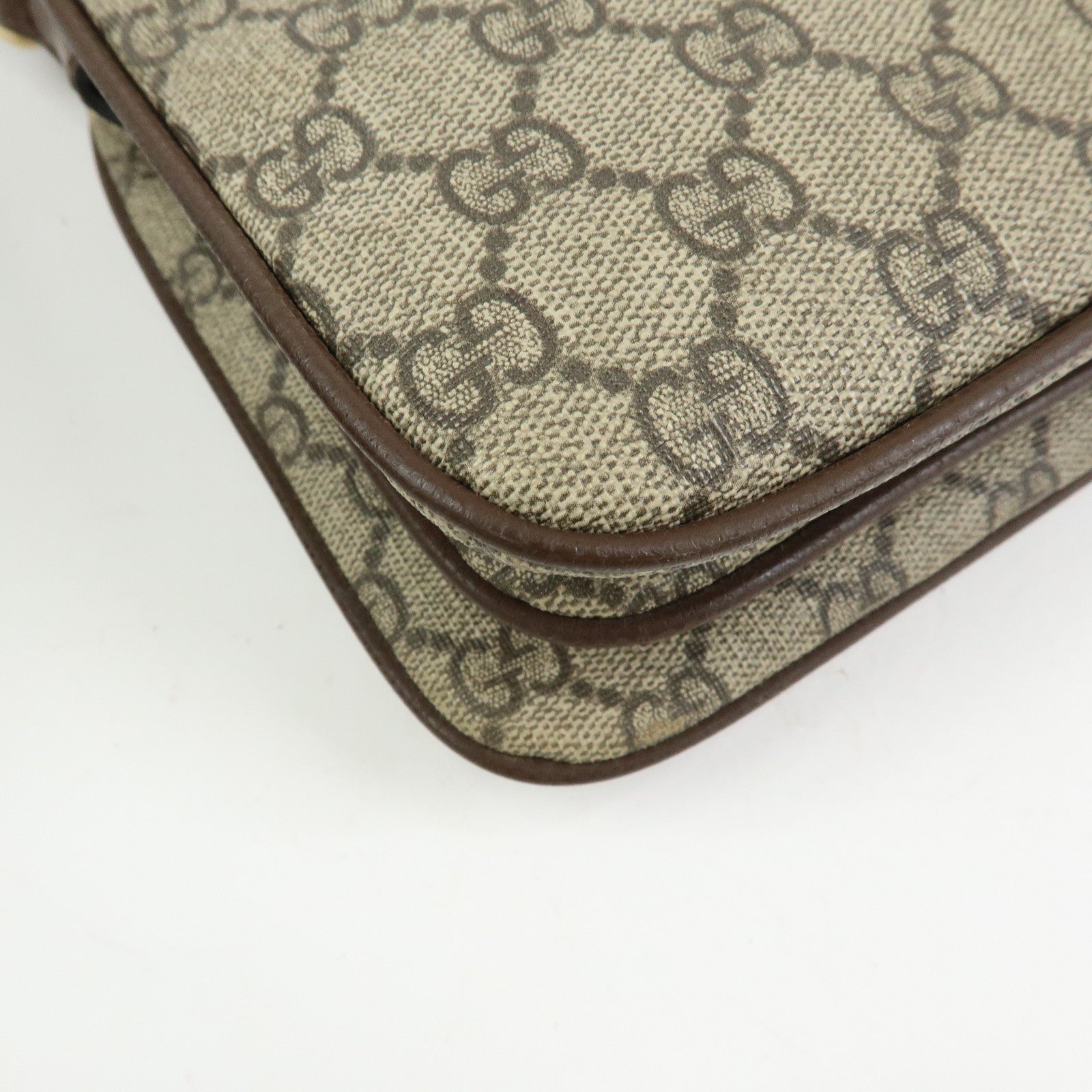 GUCCI Ophidia Sherry GG Supreme Leather Shoulder Bag Beige Brown 523354