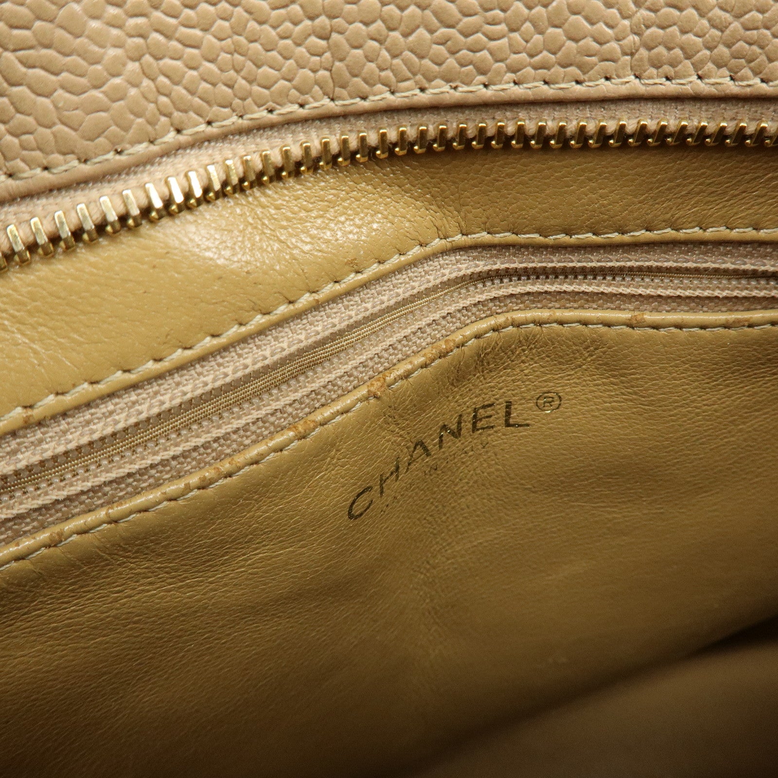 CHANEL Matelasse COCO Mark Medallion Caviar Skin Tote Bag A01804