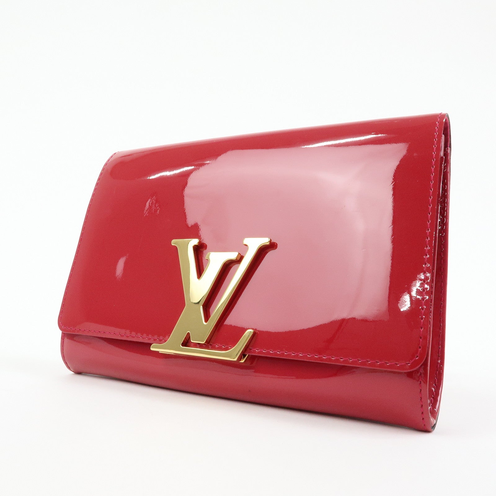 Louis Vuitton Vernis Pochette Louise GM Clutch Bag Rose Indien M61317