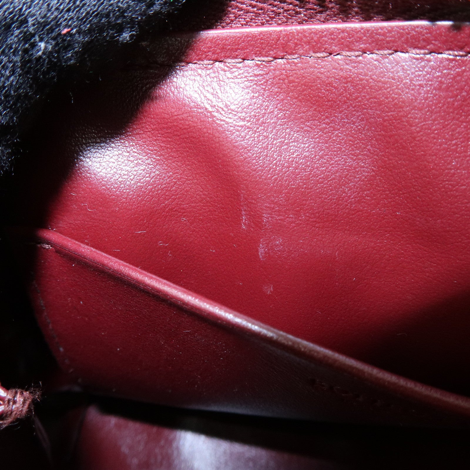 BOTTEGA VENETA Intrecciato Leather Pouch Cosmetic Case Bordeaux