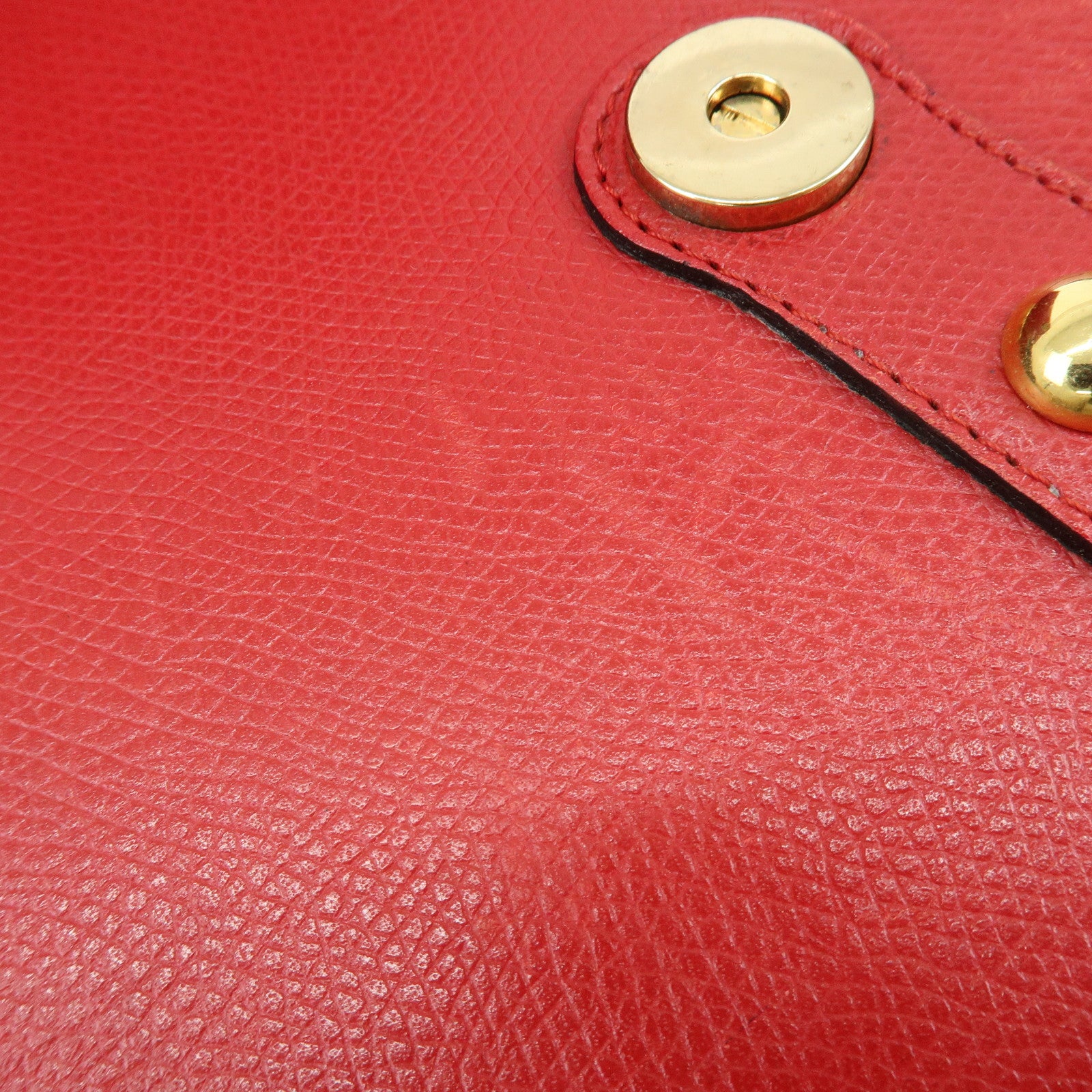 SAINT LAURENT PARIS Y-Line Leather Studs Shoulder Bag Crossbody Bag Red