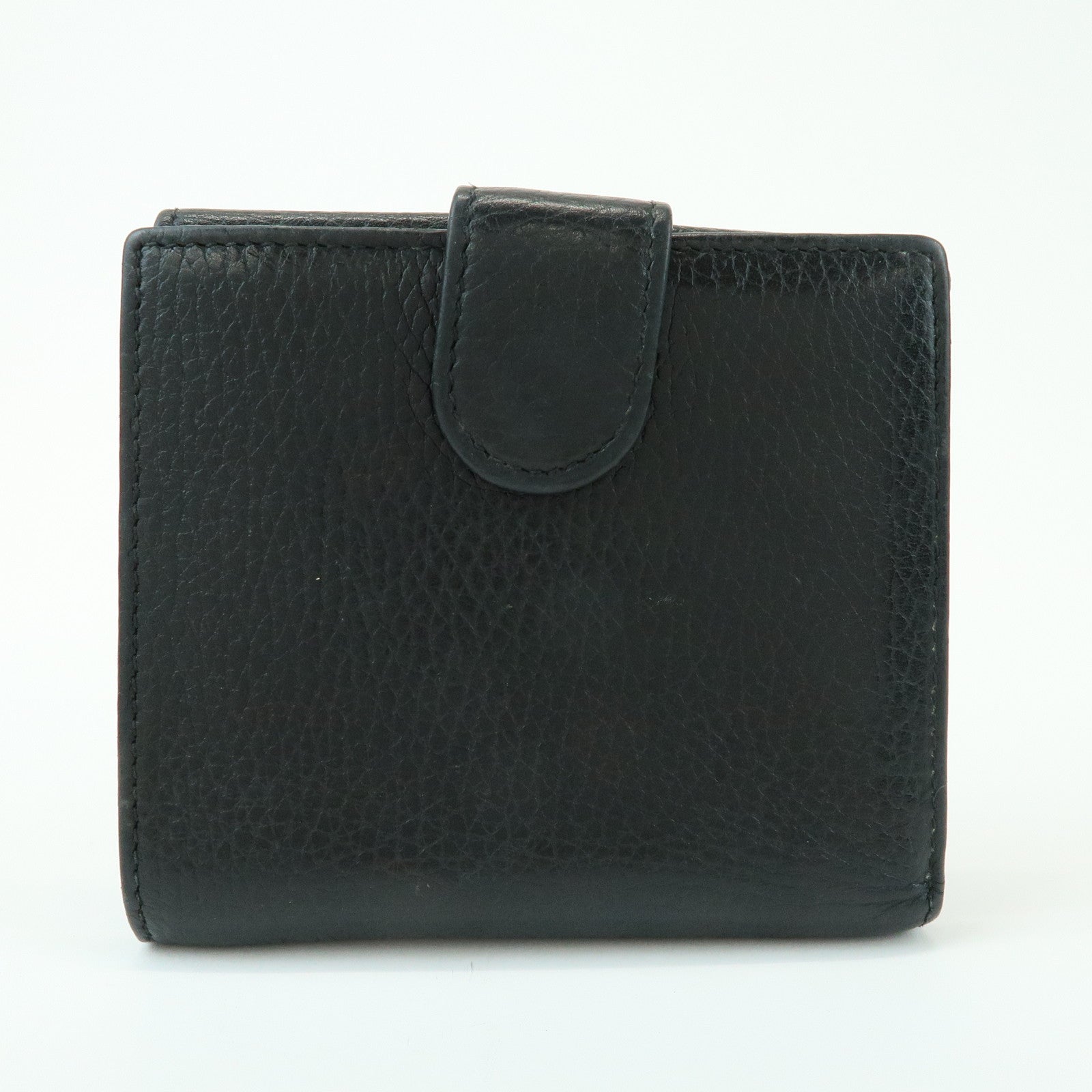 GUCCI Interlocking G Leather Bi-fold Compact Wallet Black 615525
