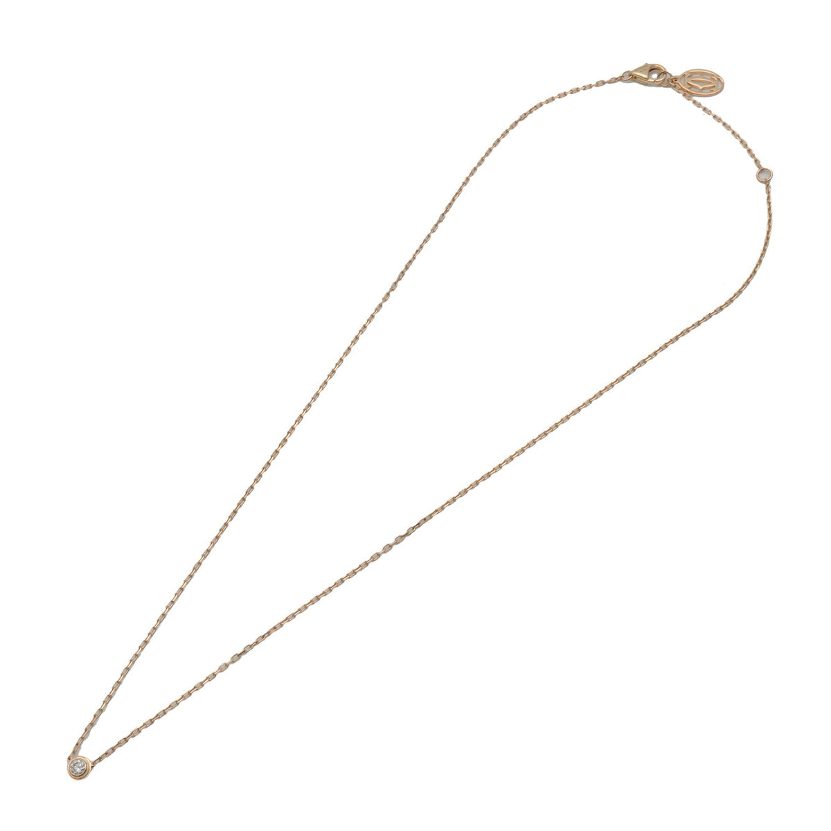 Cartier D'amour 1P Diamond Necklace SM K18 750YG Yellow Gold