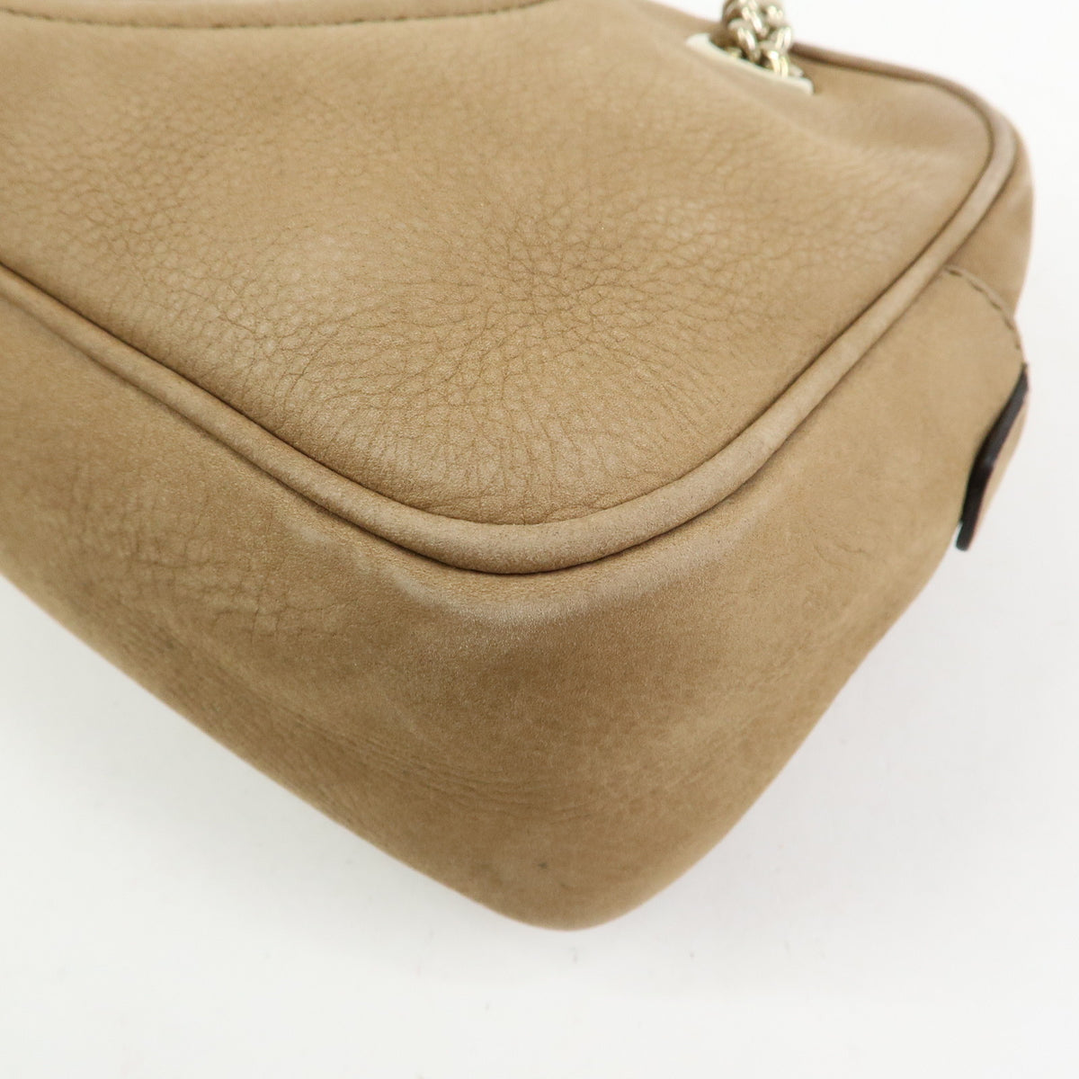 GUCCI SOHO Interlocking G Leather Chain Shoulder Bag Biege 308983