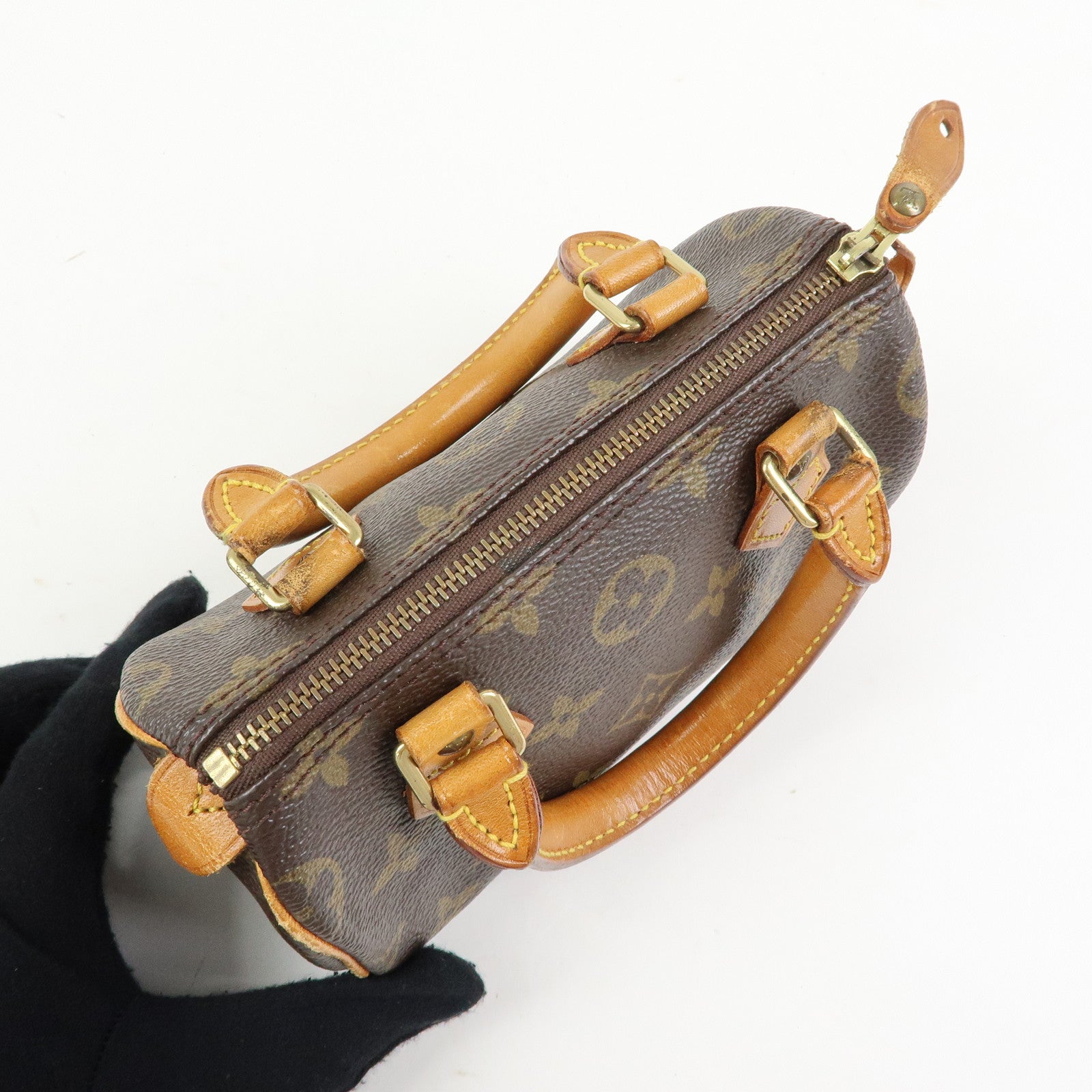 Louis Vuitton Monogram Mini Speedy Shoulder Hand Bag Brown M41534