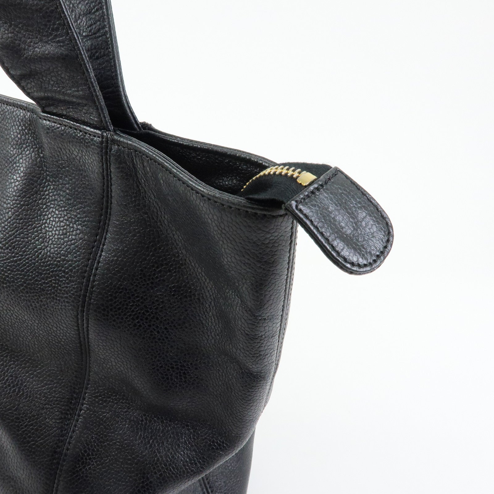 CHANEL COCO Mark Caviarskin Shoulder Bag Tote Bag Black