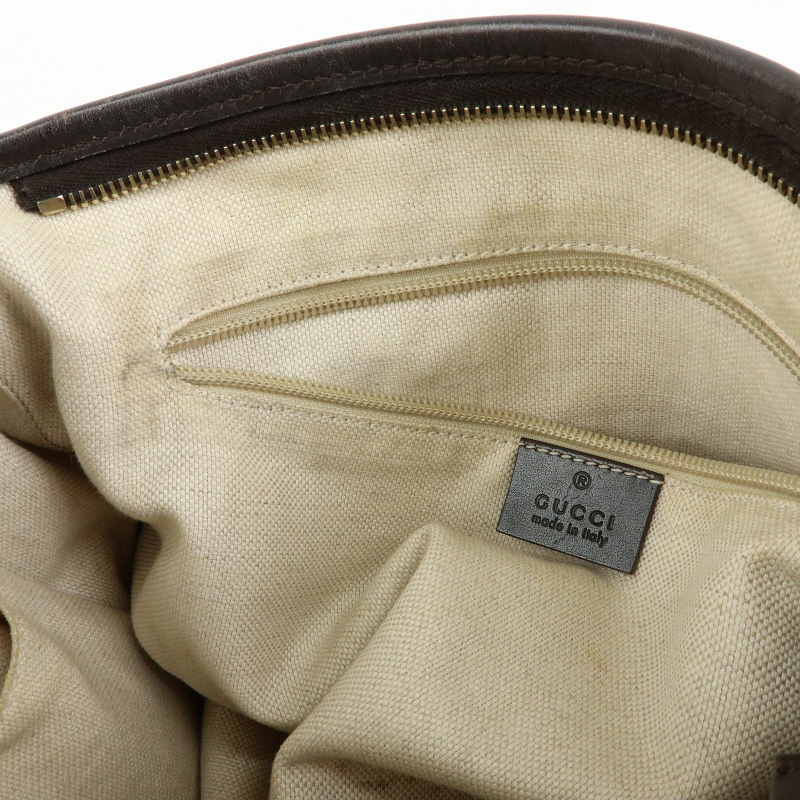 GUCCI GG Supreme Leather 2Way Bag Hand Bag Brown Beige 353440
