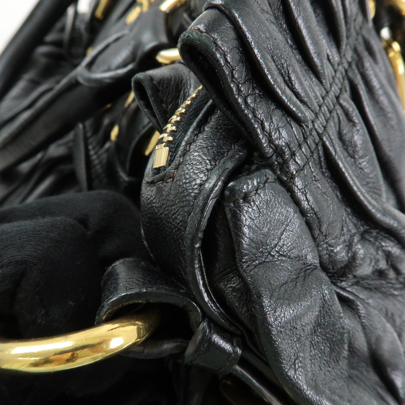 PRADA Logo Nappa Leather 2Way Bag Hand Bag Shoulder Bag Black