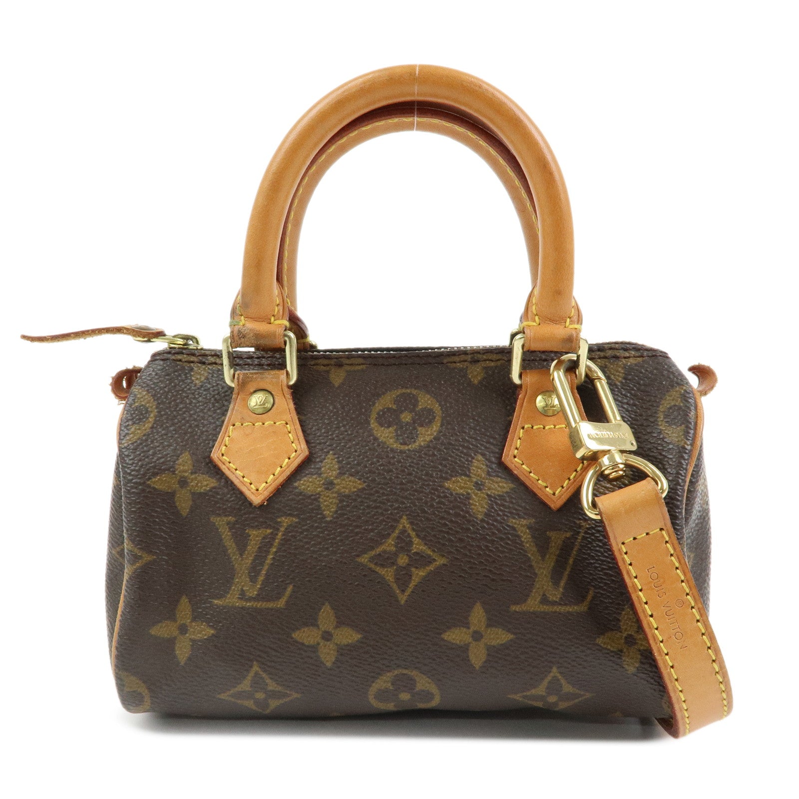 Louis Vuitton Monogram Mini Speedy Canvas Hand Bag & Strap M41534