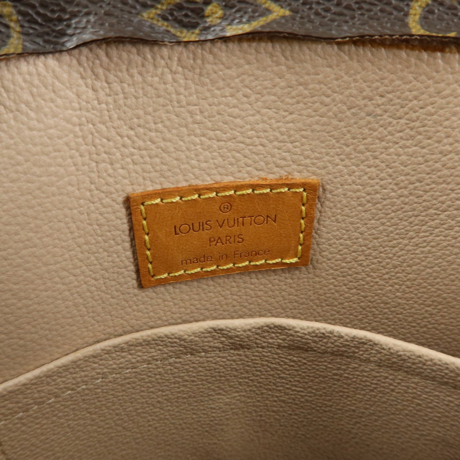 Louis Vuitton Monogram Sac Plat Tote Bag Hand Bag Brown M51140