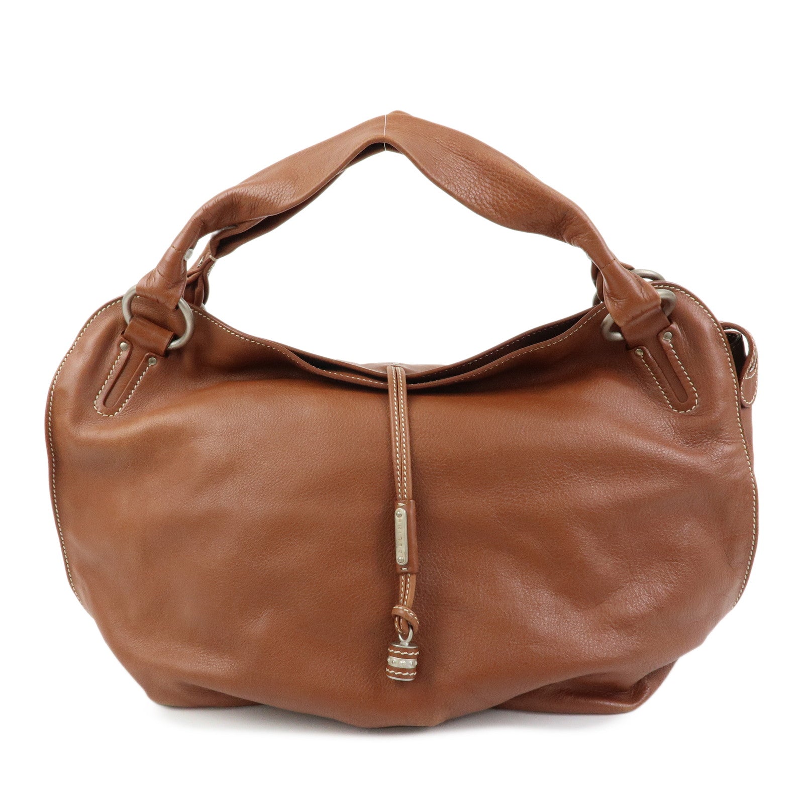CELINE Bittersweet Leather Shoulder Bag Hand Bag Brown