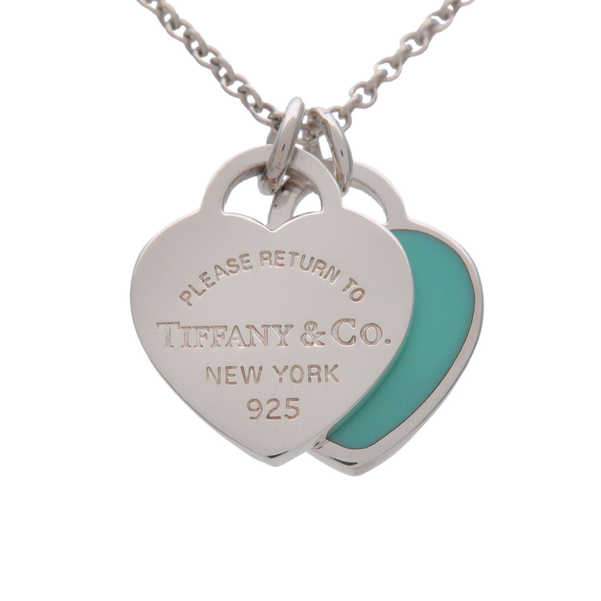 Tiffany & Co Return to Tiffany Mini Double Heart Tag Necklace SV925