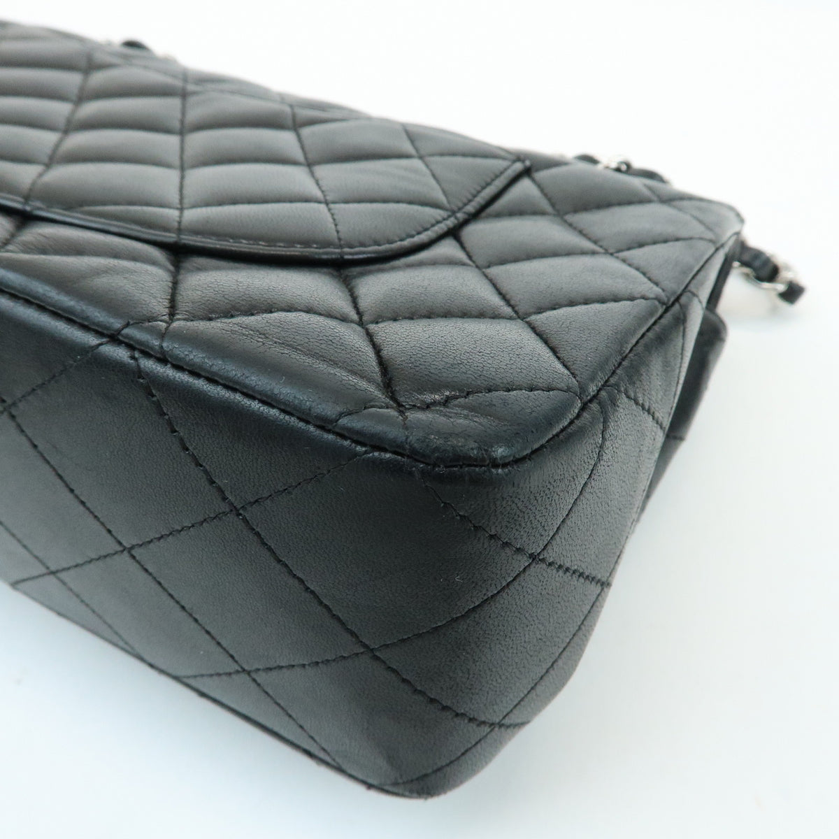 CHANEL Matelasse 25 Double Flap Lamb Skin Chain Shoulder Bag A01112