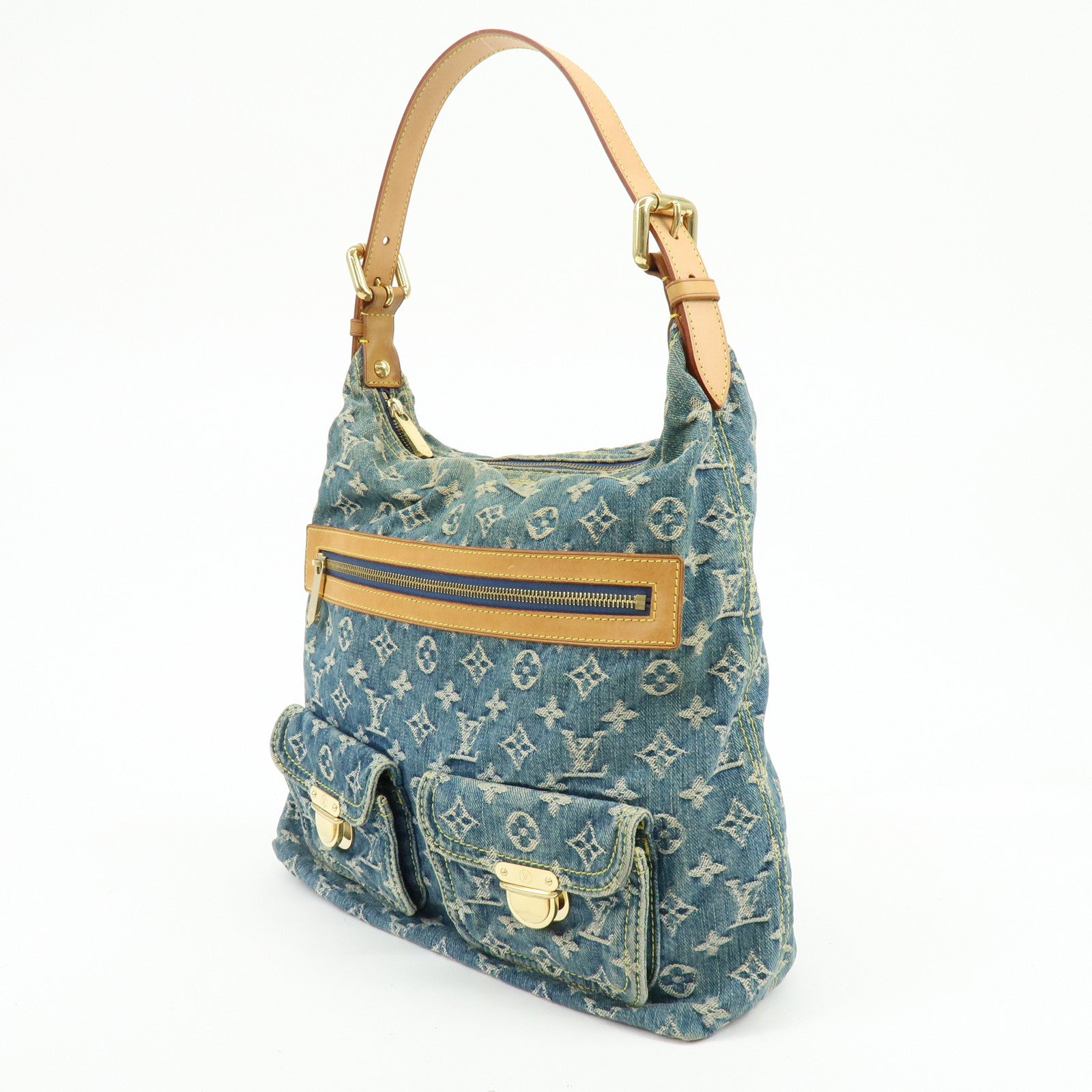 Louis Vuitton Monogram Denim Baggy GM Shoulder Bag Blue M95048