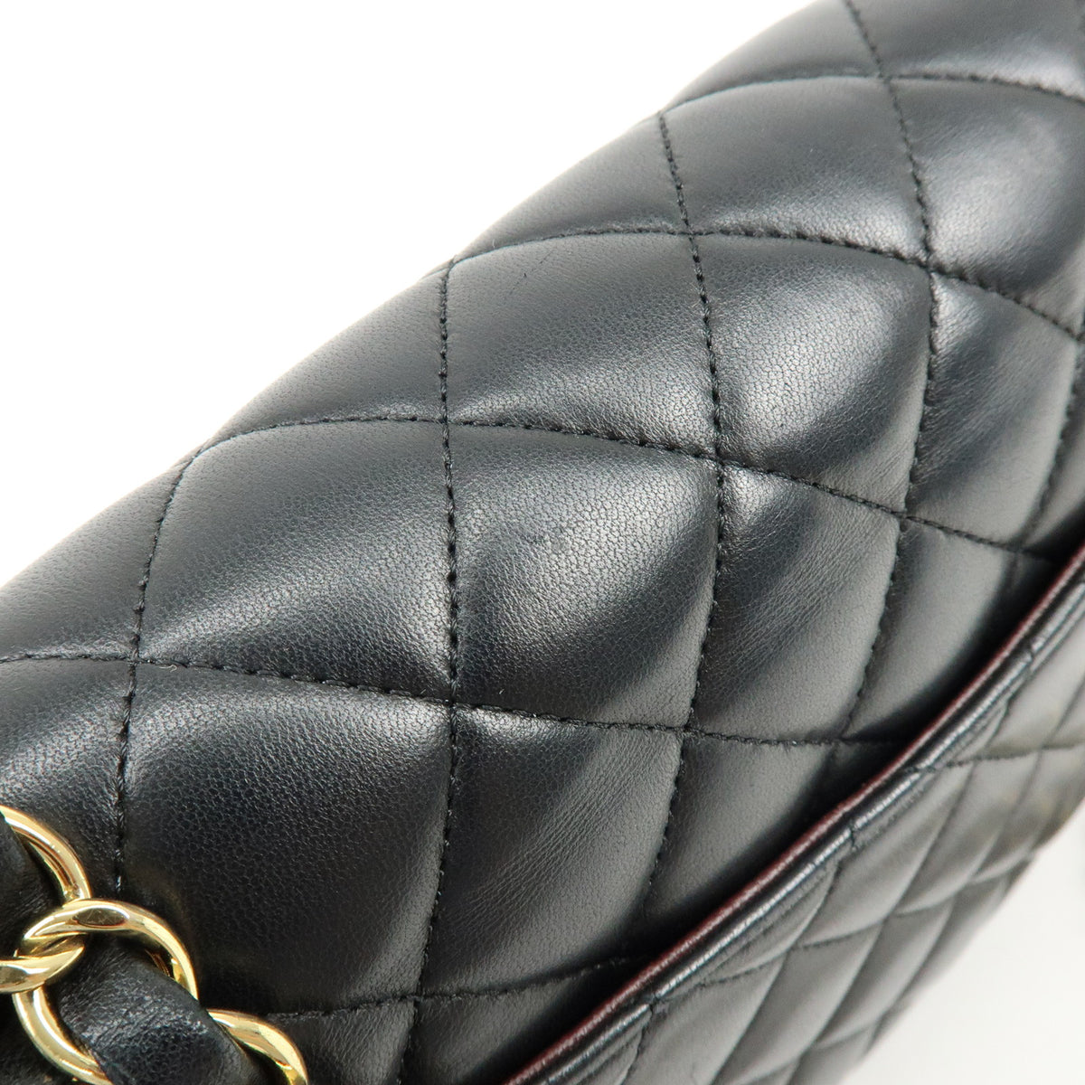 CHANEL Matelasse 25 Lamb Skin Double Flap Chain Shoulder Bag A01112