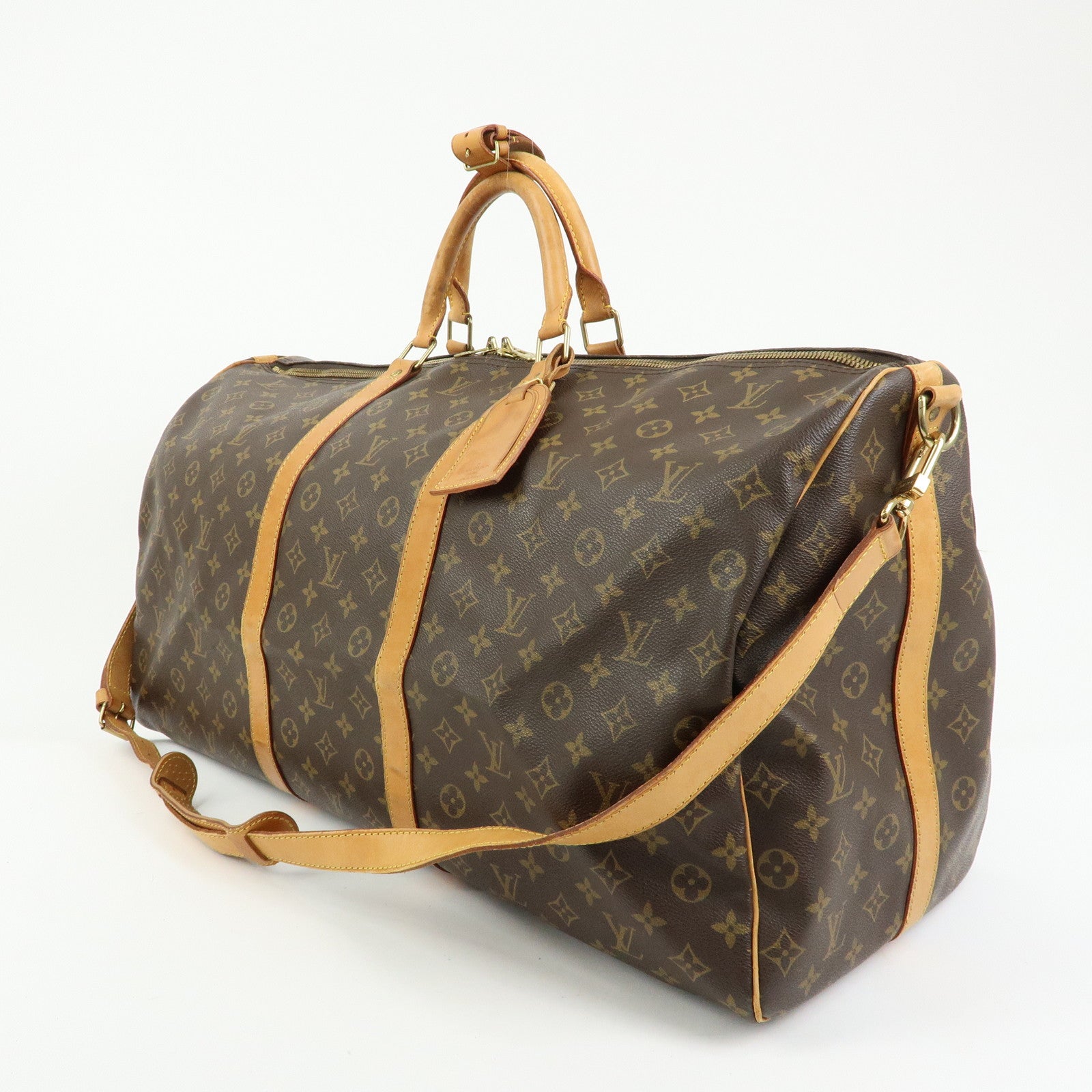 Louis Vuitton Monogram Keep All Bandouliere 60 Boston Bag Brown M41412