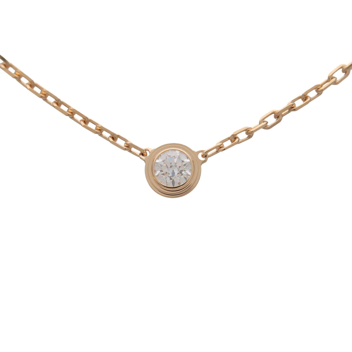 Cartier D'amour 1P Diamond Necklace SM K18 750YG Yellow Gold