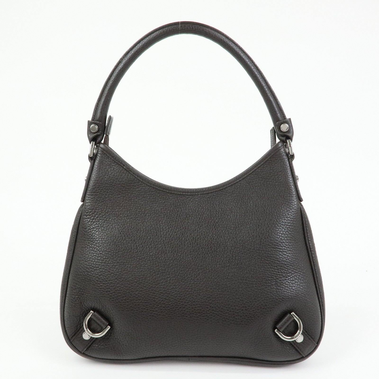 GUCCI Abbey Leather Shoulder Bag Hand Bag Black Silver 268637