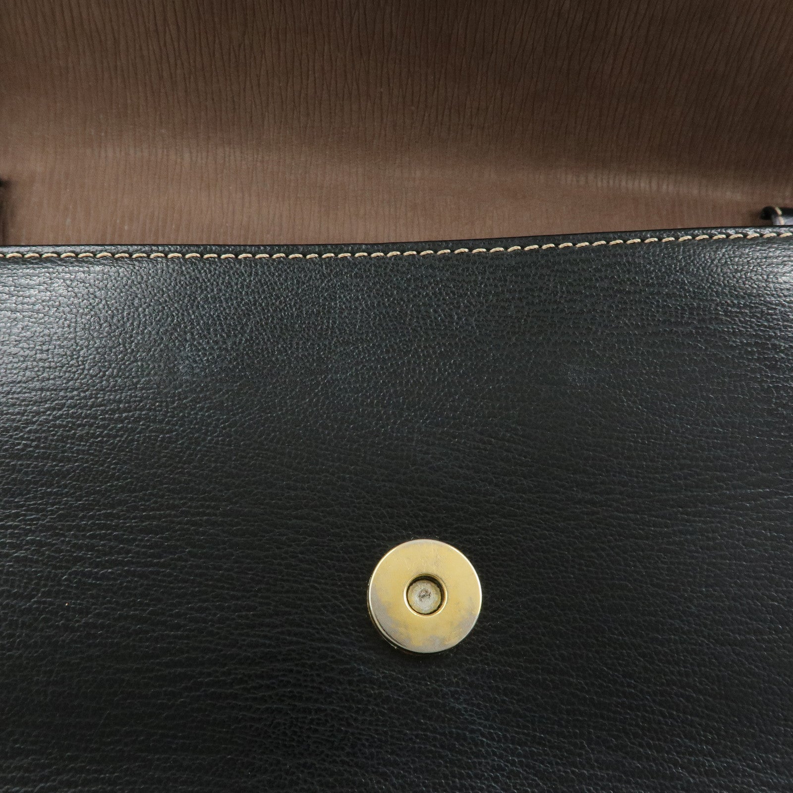 LOEWE Velazquez Leather Suede 2Way Bag Hand Bag Twist Handle Moca Black