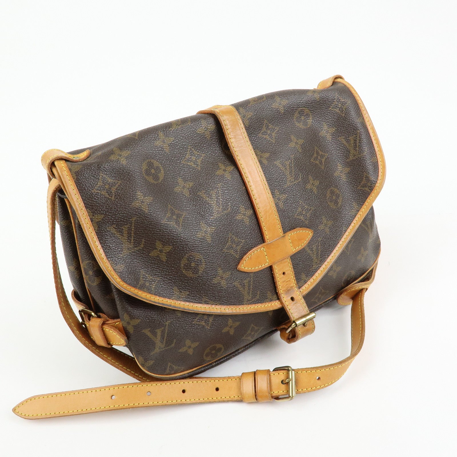 Louis Vuitton Monogram Saumur 30 Canvas Shoulder Bag Brown M42256