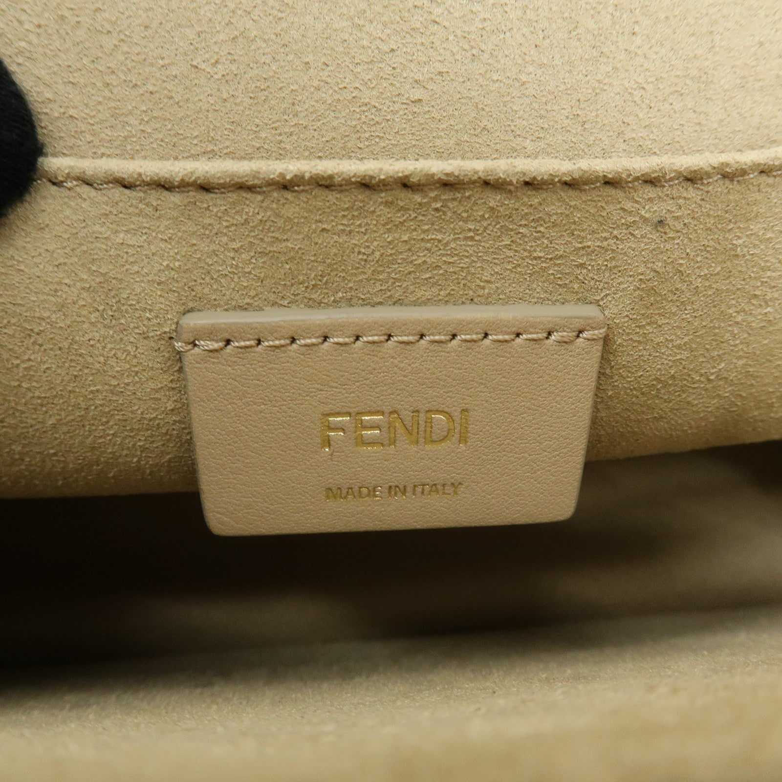 FENDI KAN I Leather 2Way Bag Shoulder Bag Hand Bag Beige 8BT283