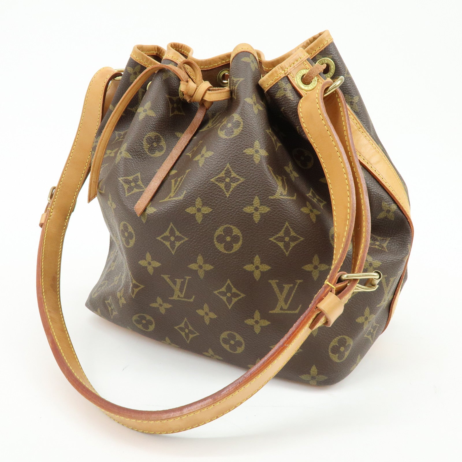 Louis Vuitton Monogram Petit Noe Shoulder Bag Brown M42226