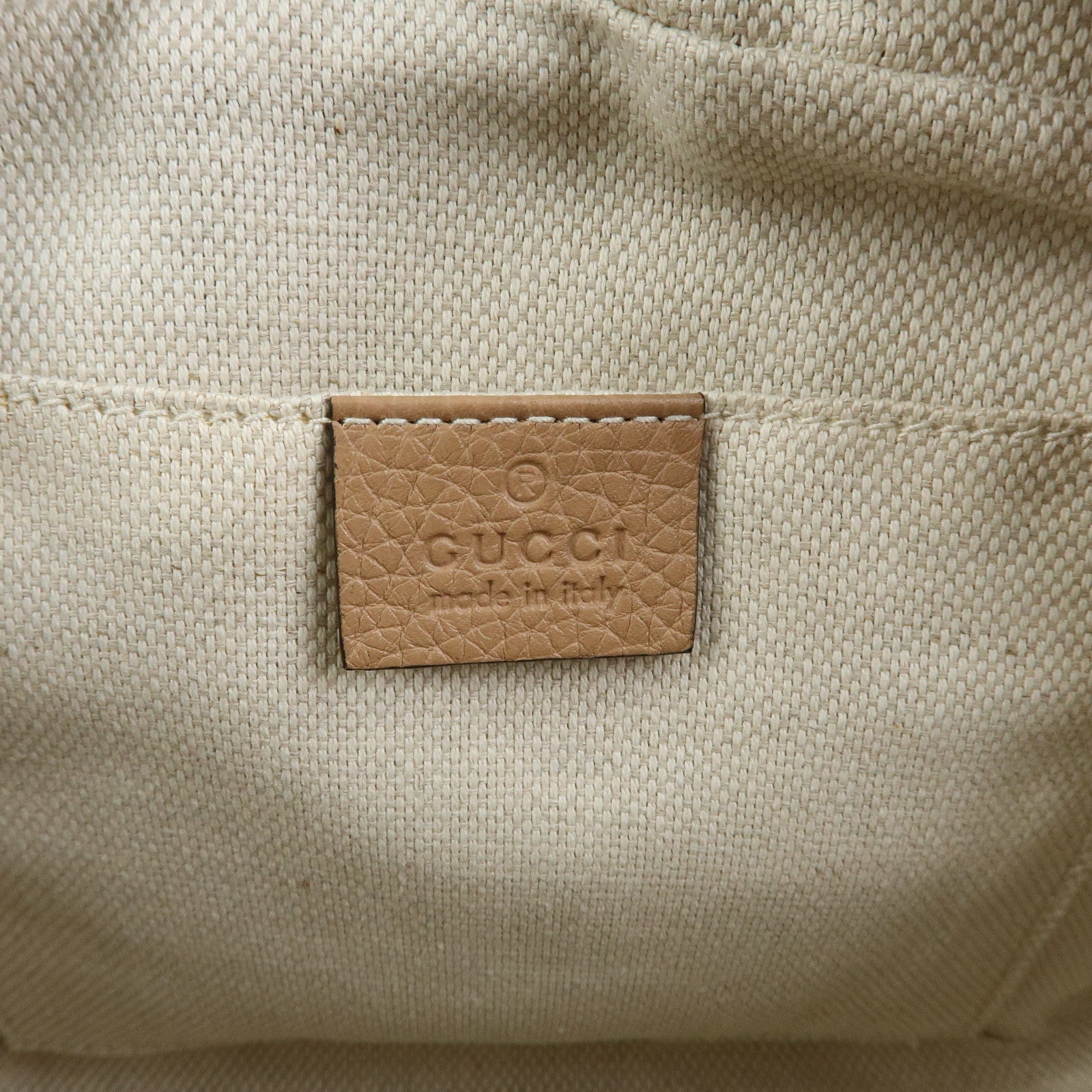 GUCCI SOHO Interlocking G Leather Small Disco Bag Beige 308364