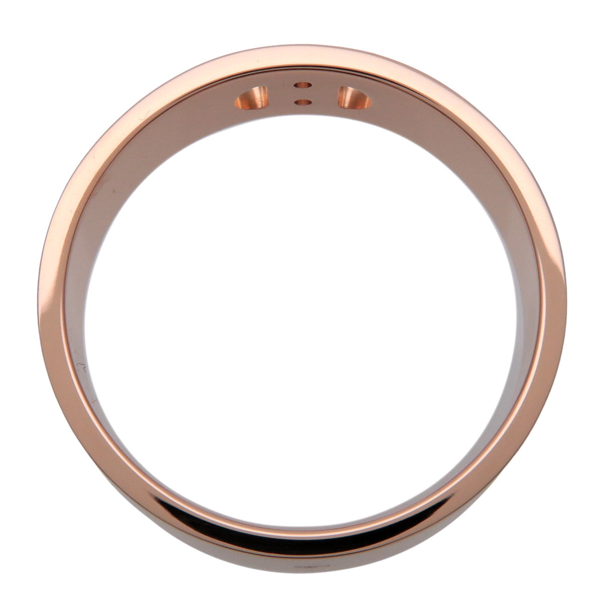 HERMES H Dunkle PM Diamond Ring K18 750PG Rose Gold #54 US7