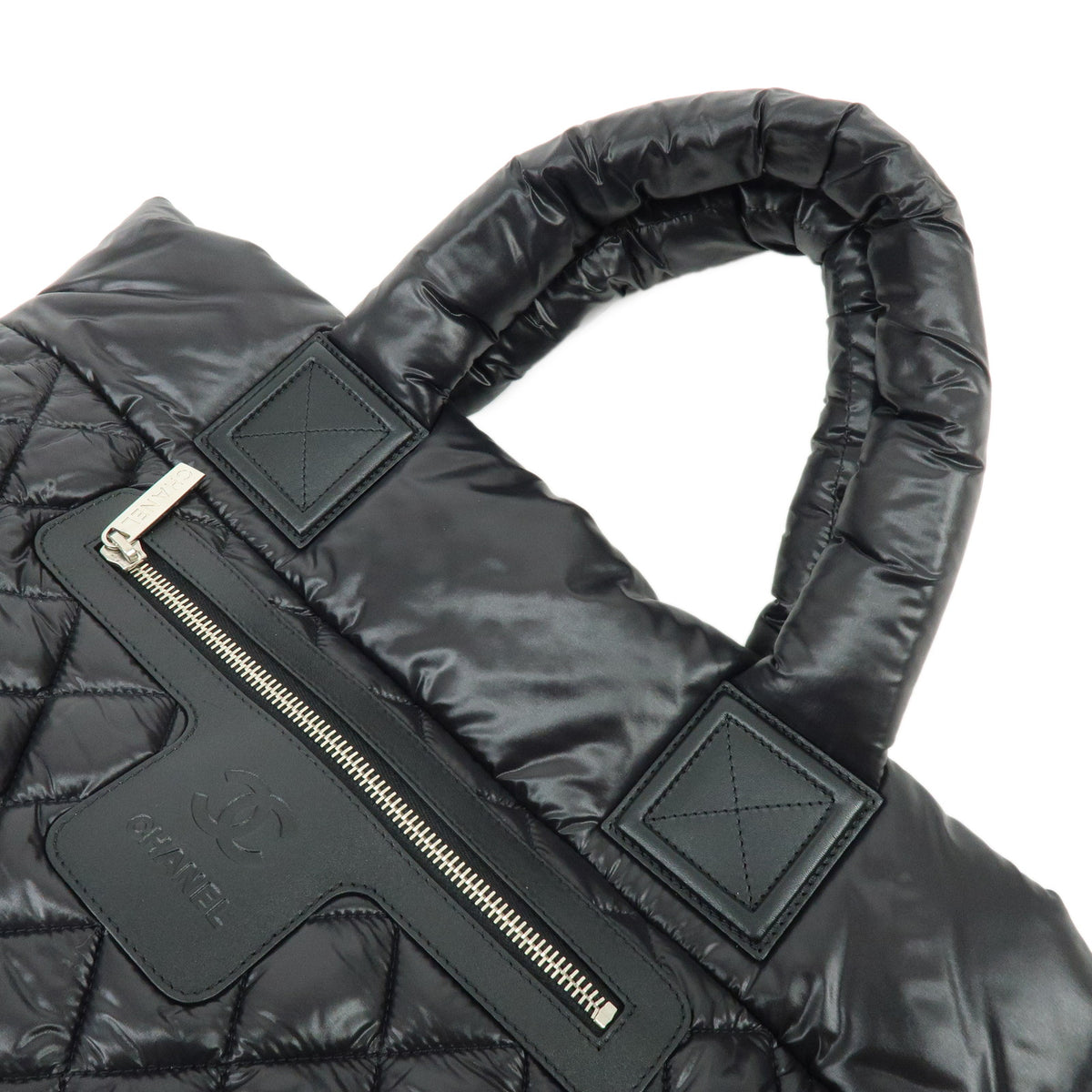 CHANEL COCO Cocoon PM Small Nylon Tote Bag Hand Bag Black A48610