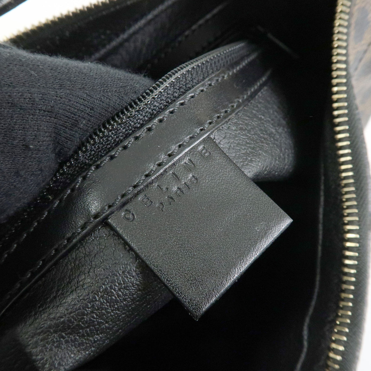 CELINE Macadam PVC Shoulder Bag Crossbody Bag Brown Black