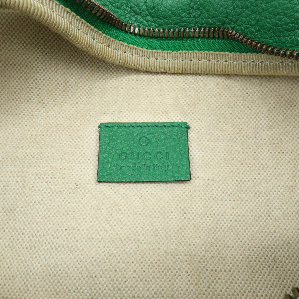 GUCCI Sherry Vintage Logo Leather Waist Bag Body Bag Green Red 493869