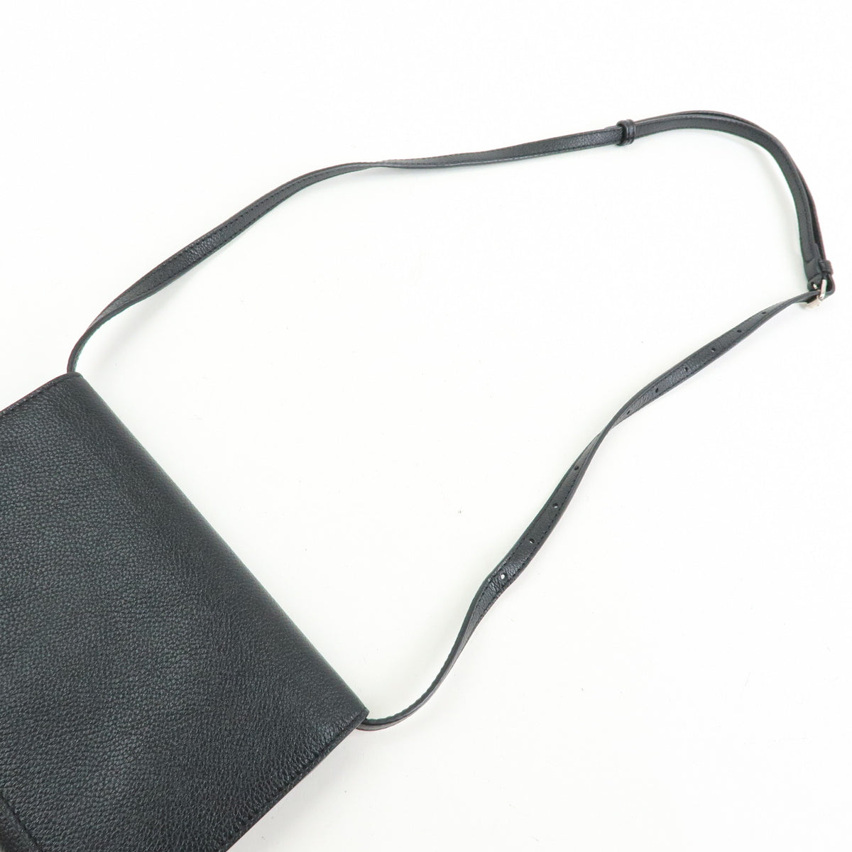 BALENCIAGA Small Logo Leather Crossbody Bag Shoulder Bag black 674892