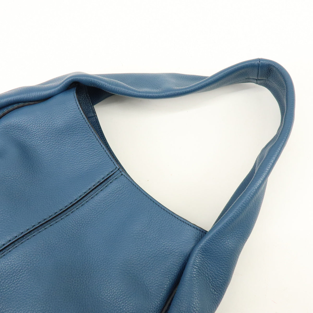 TOD'S Hobo Leather Shoulder Bag Hand Bag Blue