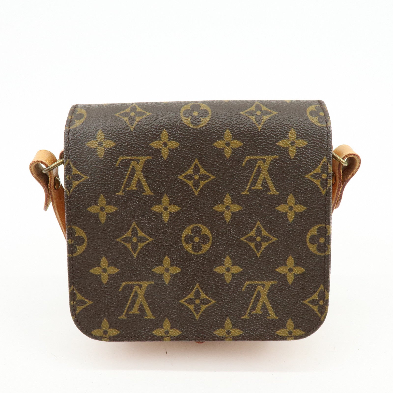 Louis Vuitton Monogram Mini Cartouchiere Shoulder Bag Brown M51254