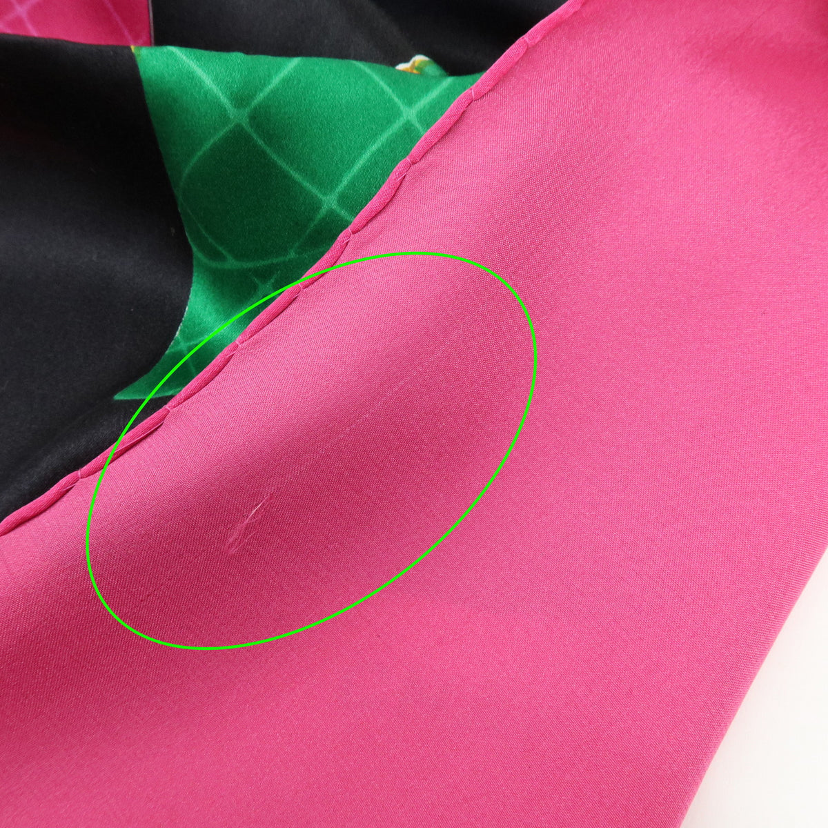CHANEL Silk 100% Scarf Matelasse Bag Print Black Pink Green Blue