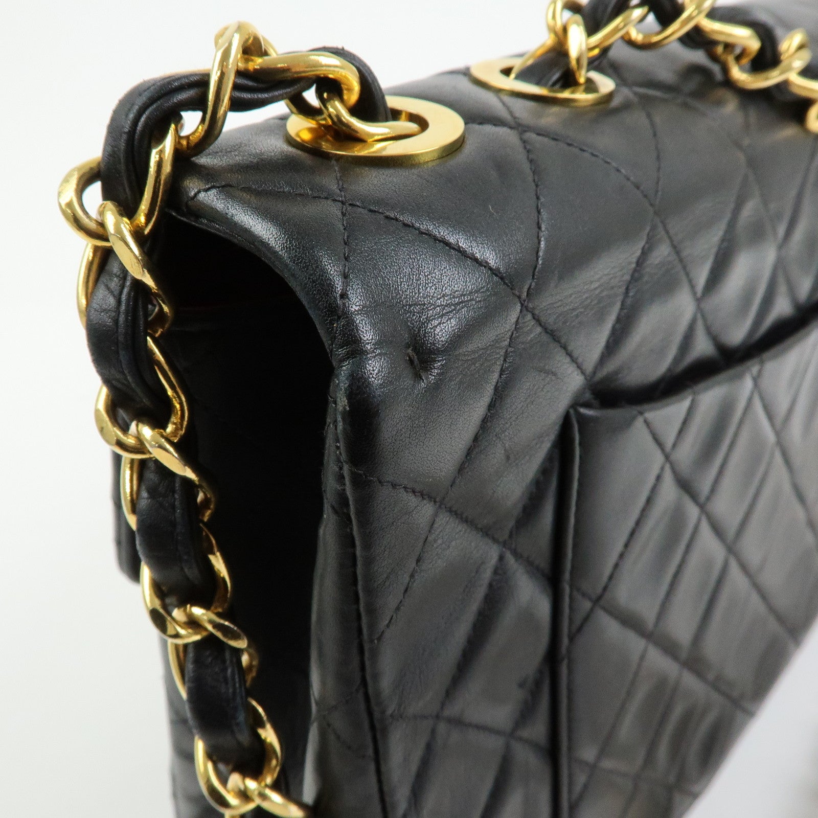 CHANEL Jumbo Matelasse 34 Lamb Skin Shoulder Bag Black A01094