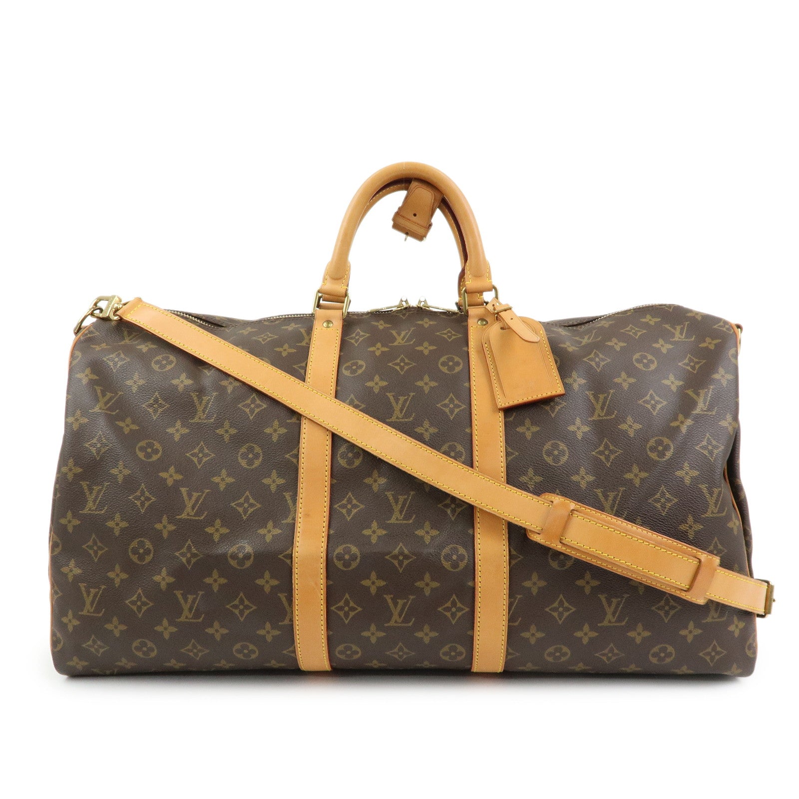 Louis Vuitton Keep All Bandouliere 55 Boston Bag Brown M41414