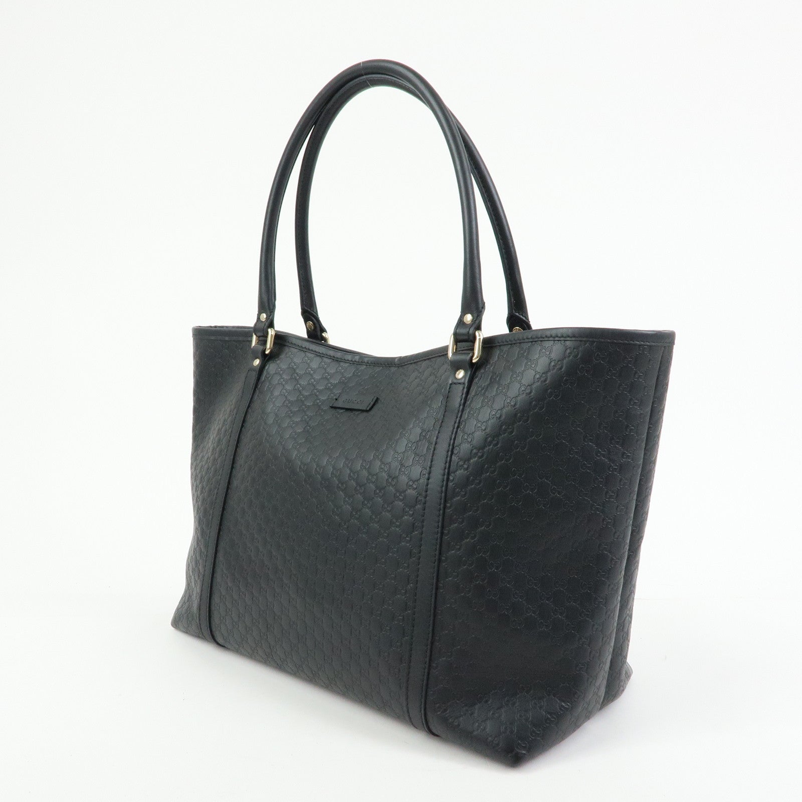GUCCI Microguccissima Leather Tote Bag Shoulder Bag Black 449647