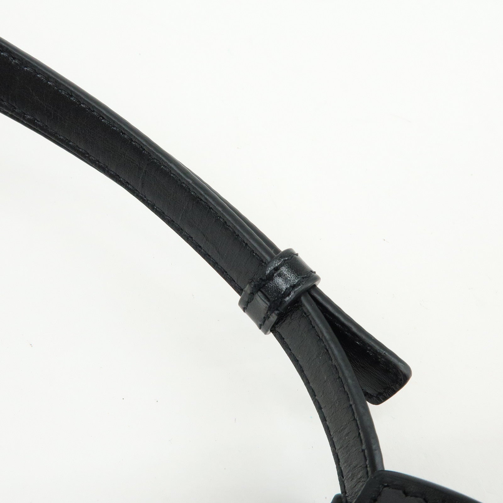 SAINT LAURENT PARIS Calf Leather Flap Shoulder Bag Black 769162