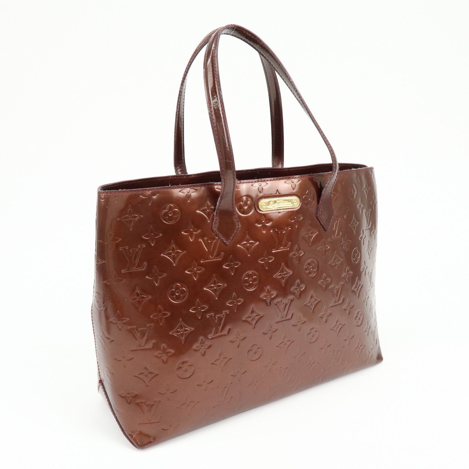 Louis Vuitton Monogram Vernis Wilshire MM Tote Bag Hand Bag M91646