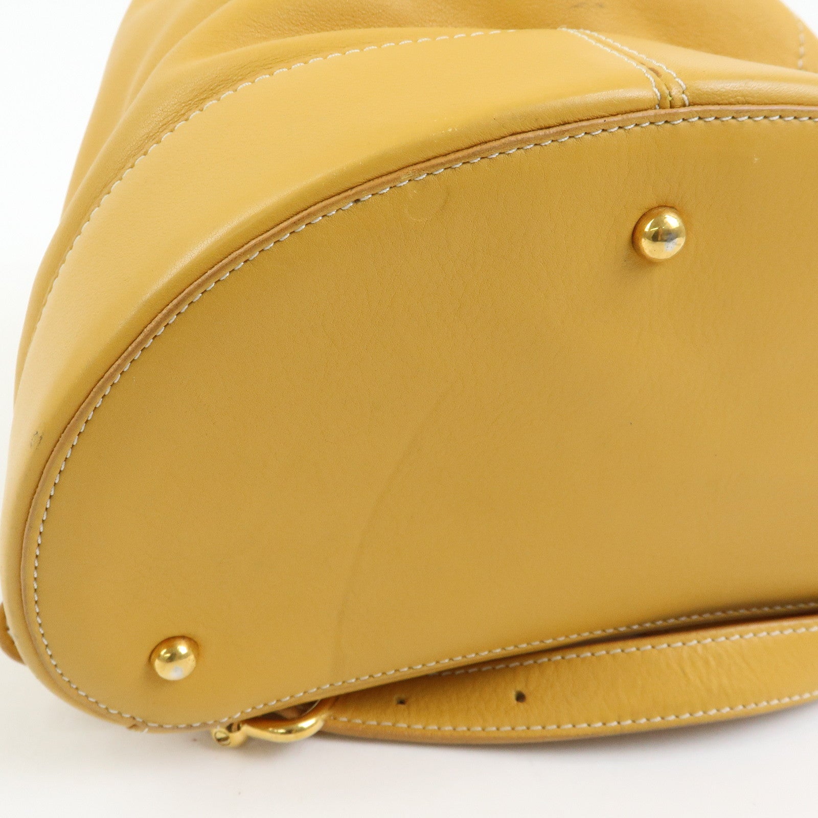 LOEWE Anton Leather Backpack Rucksack Yellow