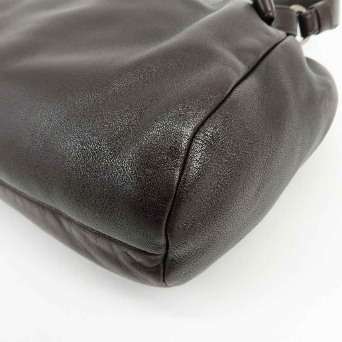 LOEWE Anagram Nappa Leather Shoulder Bag Hand Bag Dark Brown
