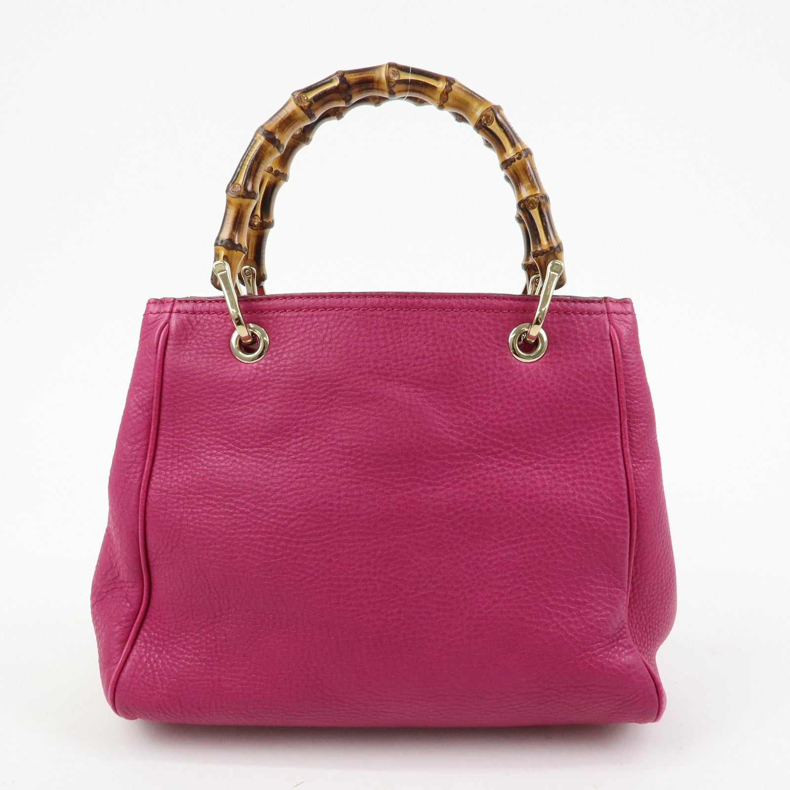 GUCCI Bamboo Shopper Small Leather 2Way Bag Tote Bag Pink 336032