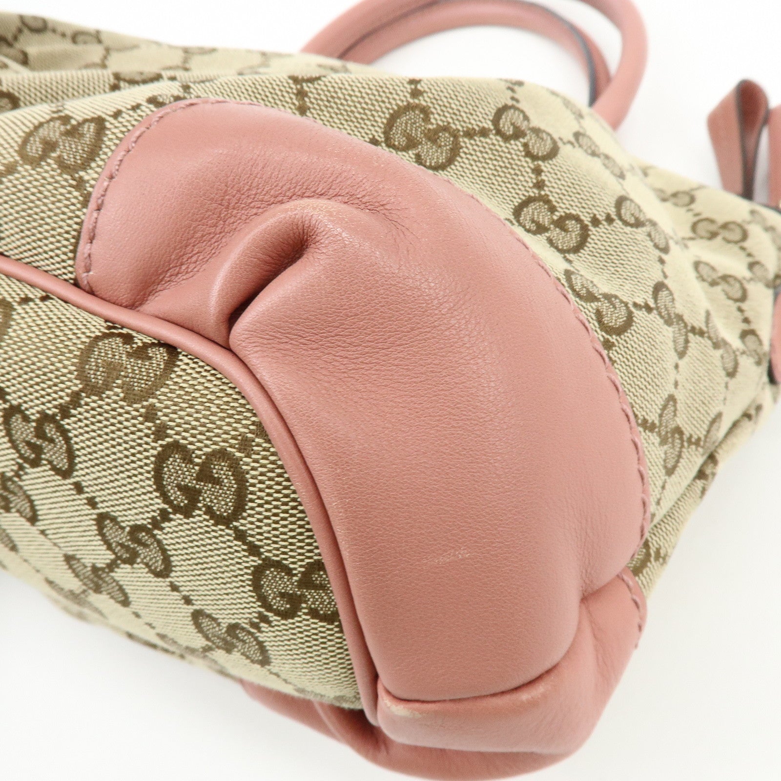 GUCCI Sukey GG Canvas Leather 2Way Shoulder Bag Pink 247902