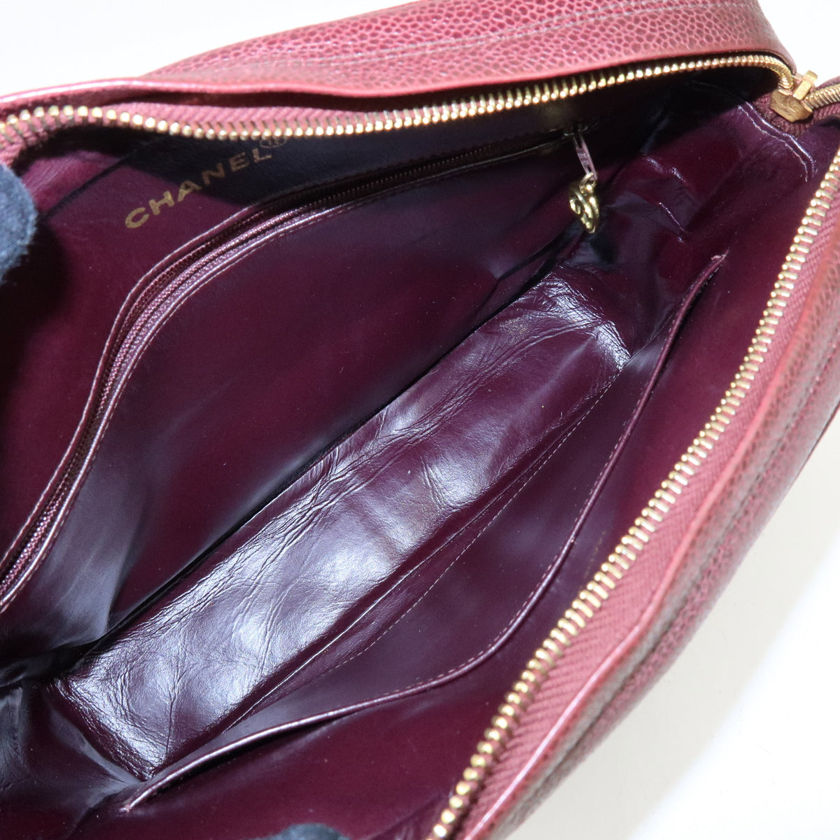 CHANEL Matelasse Diana Caviarskin Chain Shoulder Crossbody Bag Bordeaux