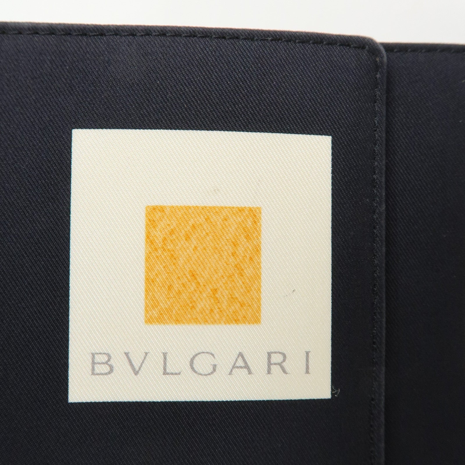 BVLGARI Logo Canvas Leather 2Way Shoulder Bag Geometric Square Pattern