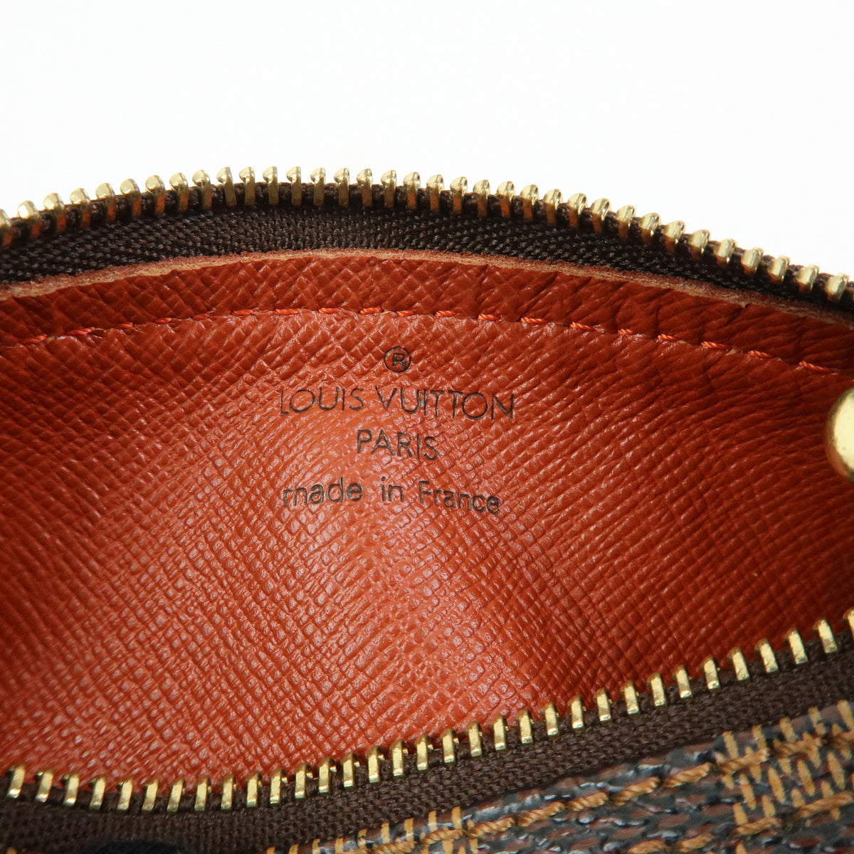 Louis Vuitton Damier Canvas Leather Mini Pouch for Papillon Bag Brown