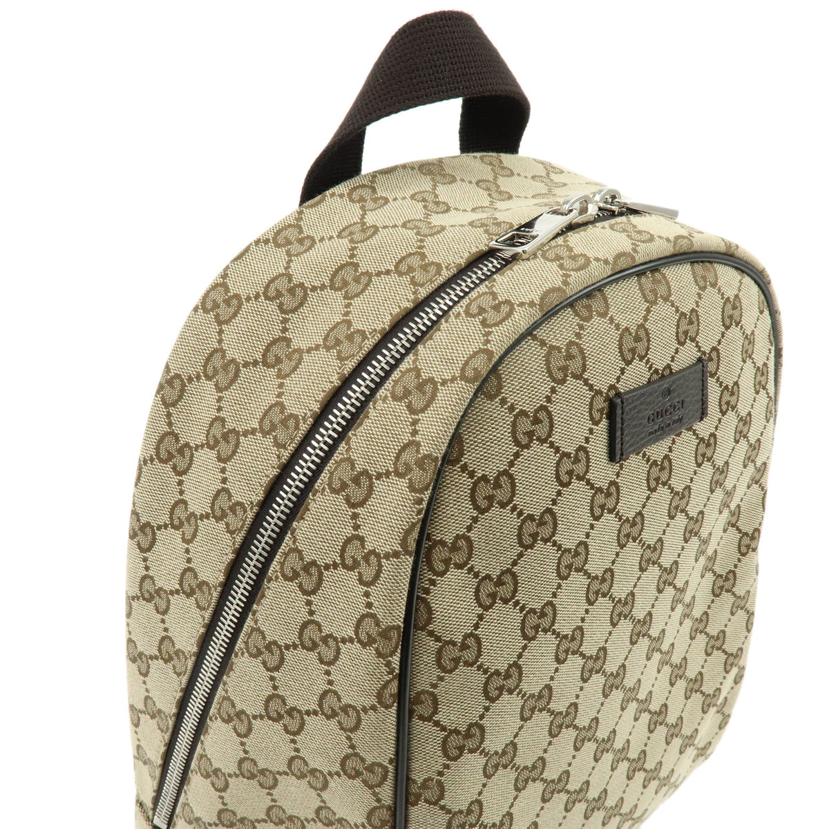 GUCCI GG Canvas Leather Backpack Rucksack Brown 449906