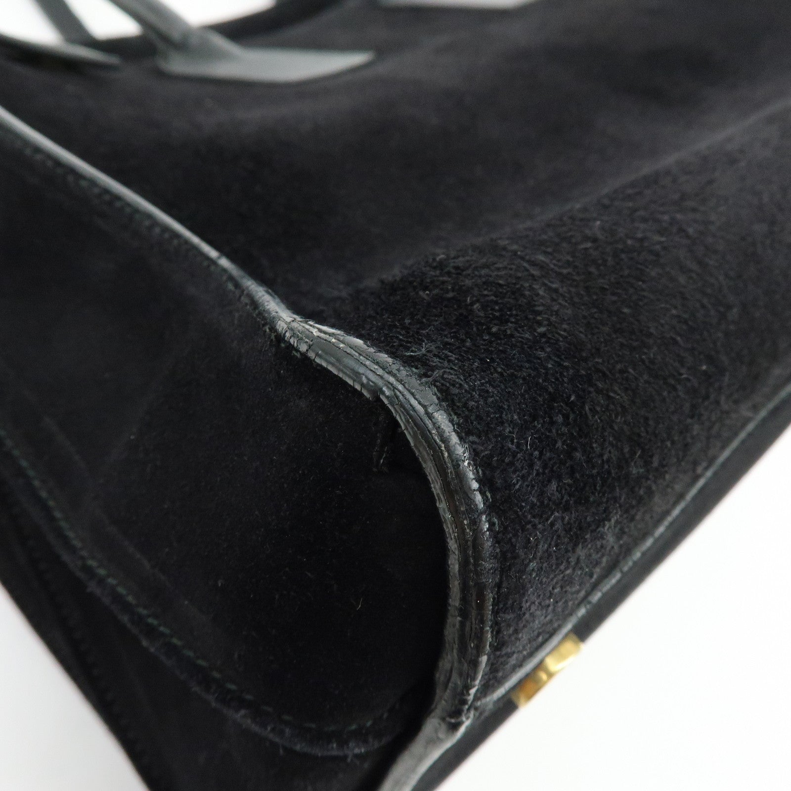 SAINT LAURENT PARIS Sac de Jour Leather Suede Hand Bag Black 319910