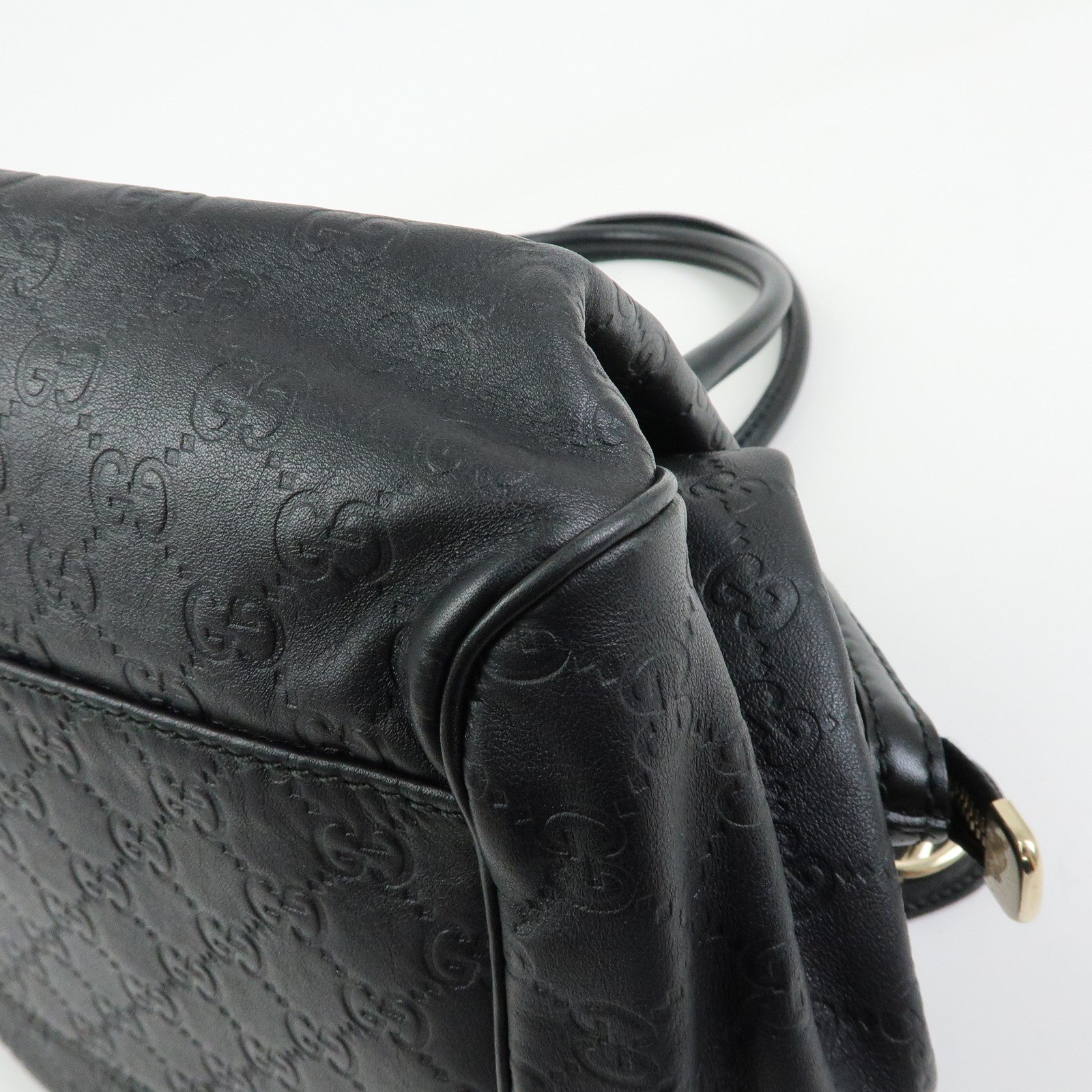 GUCCI Sukey Guccissima Leather 2Way Shoulder Bag Black 223974